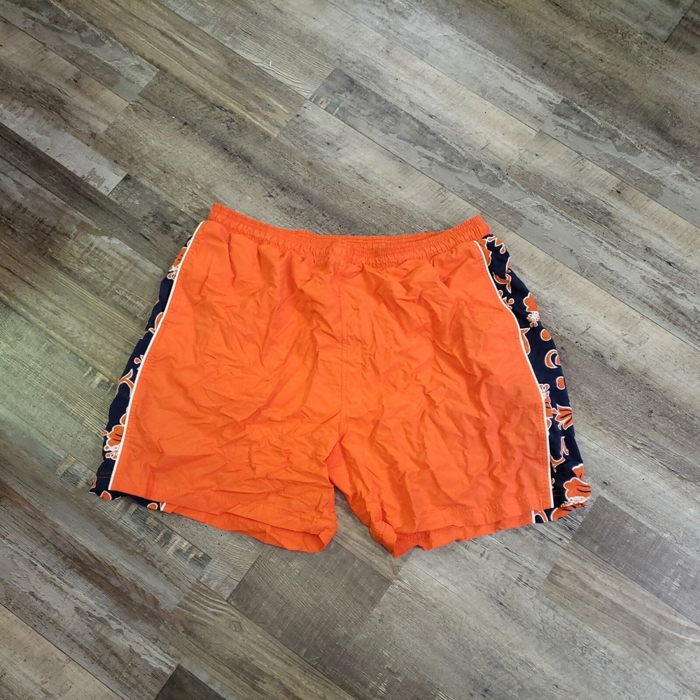 St. John's Bay Swim Trunks Mens 2XL XXL Orange Blue Tie Mesh Lined